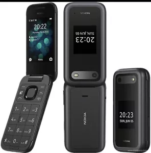 Nokia 2660 Flip Black Unlocked Dual SIM 4G Big Button Easy Use Boxed - Afbeelding 1 van 1