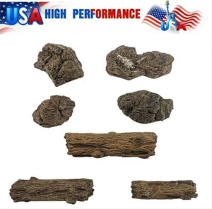 Pack of 7 Artificial Tree Stump Mini Garden Figurines Stumps Ornaments Miniature - Picture 1 of 8