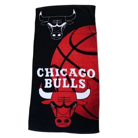 Chicago Bulls NBA Basketball Red & Black Beach Towel Cover