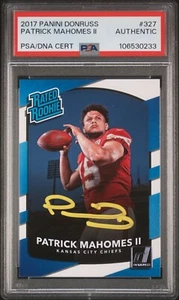 Patrick Mahomes signiert Auto 2017 Panini Donruss bewertet Rookie #327 PSA AUTHENTISCH - Bild 1 von 2