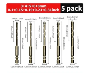 5pcs 3-8mm Cross Hex Tile Drill Bit For Glass Concrete Ceramic Tile Hole Opener - Imagen 1 de 1