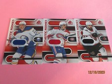 2022-23 SP GAME USED 3 JERSEY RC ARBER XHEKAJ JAKE QUINN KASTELIC
