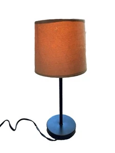 Vintage Desk Lamp Black Base 16” Tall Golden Wheat Shade 8” Wide Works 2005 - Picture 1 of 7
