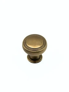 Antique Brass Art Deco Cabinet Knob – Stepped Design for Kitchens & Furniture - Picture 1 of 4