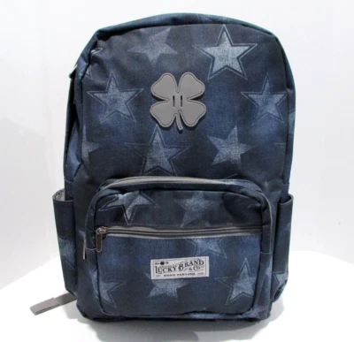 Lucky Brand Denim Stars Backpack Laptop School Travel 18" NWT - Image 1 of 4