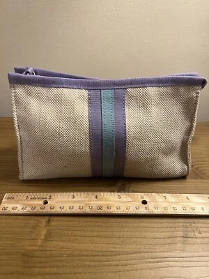Bath and Body Works Canvas small pouch bag cosmetic lavender zippered - Image 1 of 4