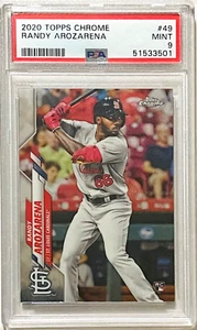 RANDY AROZARENA ROOKIE 2020 TOPPS BÉISBOL CROMADO PSA 9 TARJETAS TAMPA BAY RAYS RC - Imagen 1 de 2