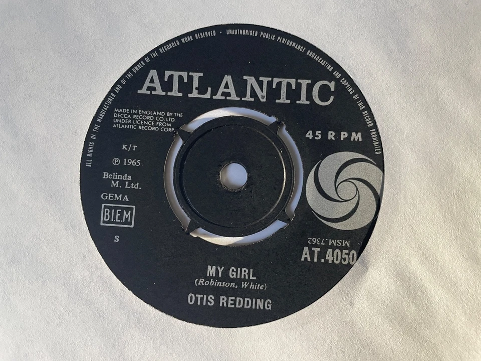Otis Redding: 1965 UK Atlantic Records 45: My Girl / Down in the Valley _NM - Image 1 of 2