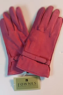 Guantes de gamuza forrados de lana para dama, rosa, grandes, nuevos. Foto 1 de 3