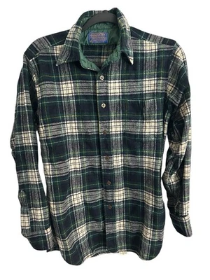 Vintage Pendleton Campbell Tartan Green Plaid Button Wool Shirt Sz M - Image 1 of 4