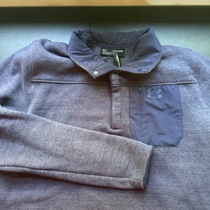 Under Armour Mens XXL Henley Sweater Specalist Grid ColdGear Loose Fit NAVY BLUE - Picture 1 of 6