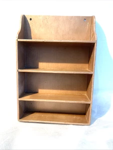 Vtg Rustic Farmhouse Country Wood Wall Display Shelf Shadow Box Cottage folk art - Imagen 1 de 16