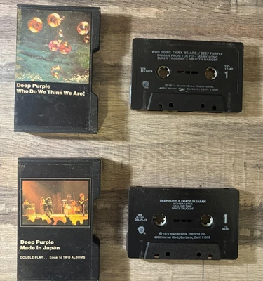 S  RARE LOT of (2) DEEP PURPLE Cassettes Hard Shell Slipcases Black WB Warner Br Foto 1 de 4