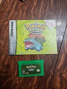 Pokemon: LeafGreen Version GBA (Game Boy Advance, 2004) AUTHENTIC, SAVES W Book - Picture 1 of 1