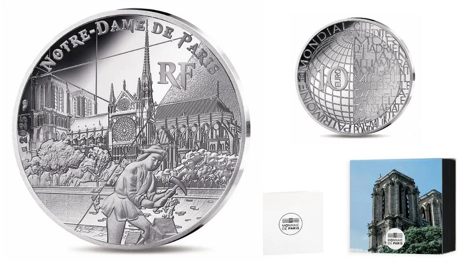 Coffret 10€ Euros Argent 999/1000 UNESCO : Notre Dame de Paris 2025 - Photo 1/1
