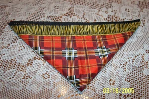 JAPAN MADE VINTAGE SILK? NECK HEAD HAIR SCARF 35" X 33" RED PLAID CHECKERED - Picture 1 of 6