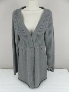 Debbie Morgan Women's Gray Single Button Long Sleeve Sweater Size Large - Picture 1 of 7
