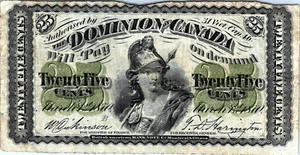 Canada 25 Cents 1870 Pick# 8c F-VF - Picture 1 of 3