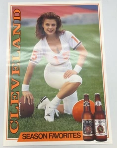 SEXY GIRL PIN UP POSTER CLEVELAND BROWNS NFL STROHSBEER MANCAVE 26” x 18” 1991 - Picture 1 of 6