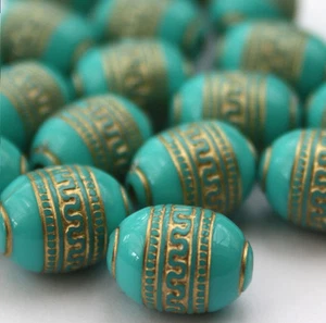 20 cuentas para hacer joyas de metal turquesa 9 x 13 mm - Imagen 1 de 1
