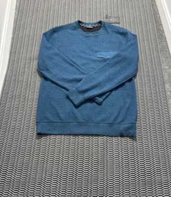 Suéter de cuello redondo Alpine Design para hombre talla mediana color azul jaspeado nuevo con etiquetas Foto 1 de 4