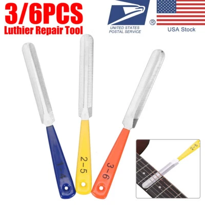 3PCS Guitar Fret Diamond Nut Saddle Slot Grinding Files Set Luthier Repair Tool - Image 1 of 4