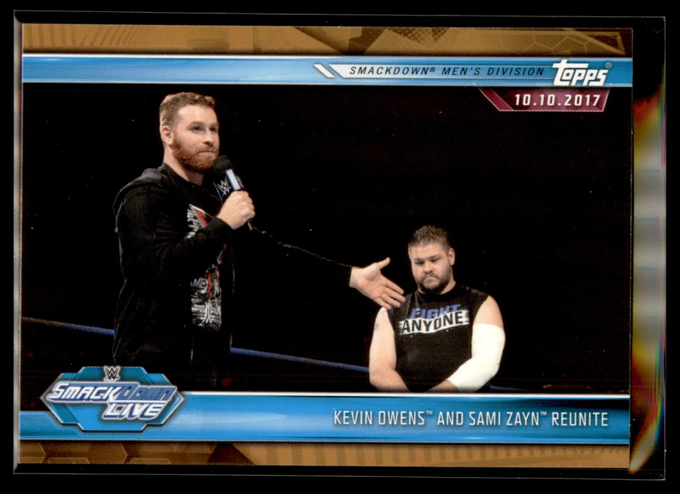 2019 Topps WWE Road to WrestleMania BRONZE #63 Kevin Owens and Sami Zayn Reunite - Image 1 of 2