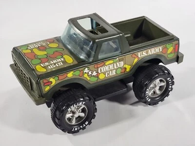 Vtg NYLINT US Army Truck 4x4 Command Car Friction Drive Both Axles Works! RARE! - Image 1 of 4