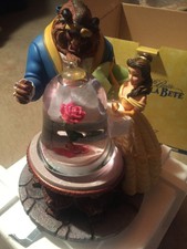 BNIB Disney Store Beauty & The Beast Musical Snow Globe Rose Enchanted Retired 