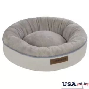 Cozy Round Dog Bed Mattress Edition Small Pets Soft Plush Nesting Sleep New - Picture 1 of 13