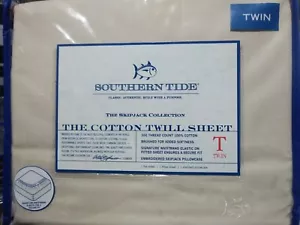 New SOUTHERN TIDE 300tc 100% Cotton Twill Sheet Set Twin Size Color Sand - Picture 1 of 4