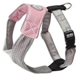 Overhead Pink Gray Dog Harness Reflective V Mesh Style by Doggles - Picture 1 of 5