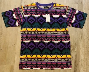 WeSC Stockholm Suecia M-XL / W-XXL Western Navajo estampado manga corta - Imagen 1 de 5