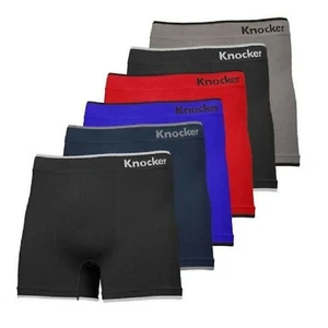 6 Mens Microfiber MS002M Boxer Briefs Underwear Seamless Compression #2 One Size - Picture 1 of 7