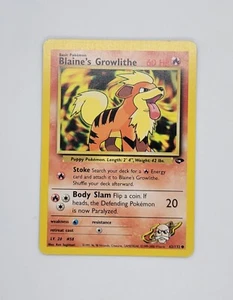 Set of 1 Pokemon - Blaine's Growlithe (LP) - Gym Challenge - Picture 1 of 3