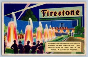 Firestone Tire Singing Color Fountain 1933 Chicago World's Fair Postcard - Picture 1 of 2