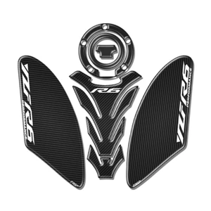 Yamaha YZF R6 2006 - 2016 Fuel Tank Pad Fuel Cap Set Decal Carbon Black - Picture 1 of 1