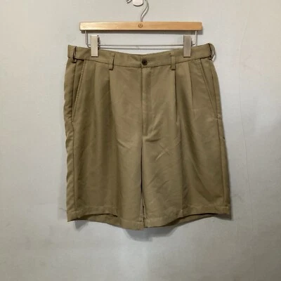 Haggar Men’s Shorts Size 34 Light Brown Pleated Front Pockets Inseam 9.5” - Image 1 of 4