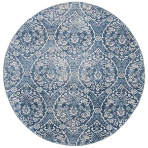 SAFAVIEH Area Rug 7'x7' Geometric Medallion Floral Brentwood Navy/Light Gray - Picture 1 of 9
