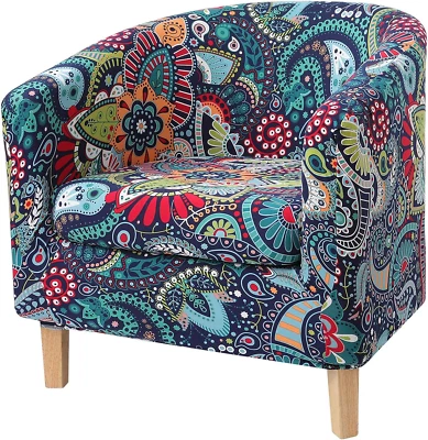 Silla de bañera estampada 2 piezas deslizable con funda de cojín, extraíble Stretch Club C Foto 1 de 4