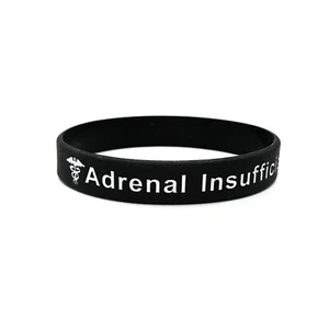 Adrenal Insufficiency Medical Alert Wristband ID Band Silicone Adult Bracelet UK - Picture 1 of 12