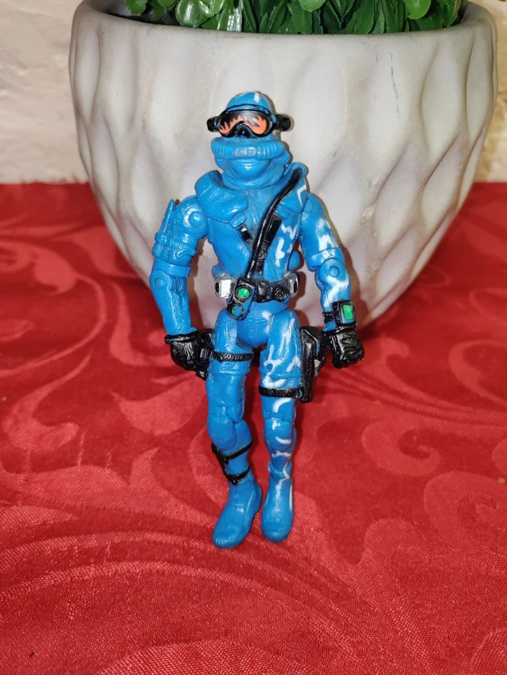 2005 LANARD GILLS FROGMAN BLUE Máscara de Chama 3,75” FIGURA DE AÇÃO ESQUADRÃO MILITAR DO MAR - Imagem 1 de 3