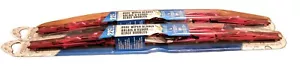2 Pack Quality 22" Red Chrome Dual Blade Wiper Blades Fits All Vehicles - Picture 1 of 6