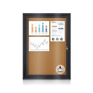 Enclosed Bulletin Board Outdoor Noticeboard with Locking Door, Weather-Resist... - Picture 1 of 7