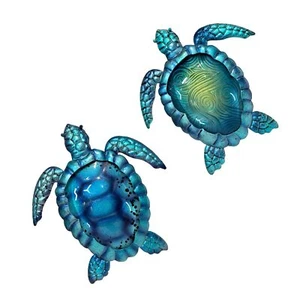 LIFFY Metal Turtle Wall Art Decor Ocean Wall Hanging Coastal Wall Sculptures ... - Picture 1 of 8