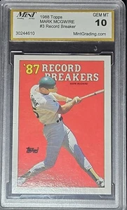1988 Topps Mark McGwire #3 Mint Graded Gem Mint 10 #30244610 - Picture 1 of 2