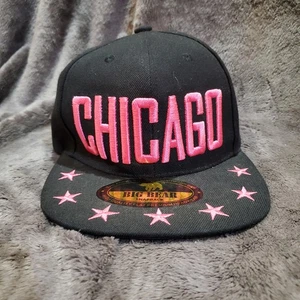 CHICAGO Neon Pink Embroidered Big Bear SnapBack Hat - Picture 1 of 9