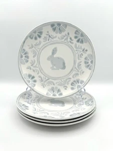Azulejo de cambray Pottery Barn - Platos de ensalada de conejito 9 1/4”, juego de 4 - Imagen 1 de 7