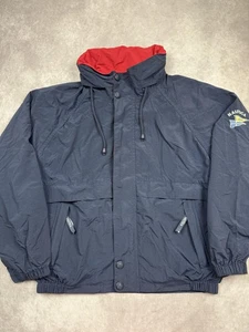 Vintage Y2K Nautica Jacke Herren XL Navy Rot Kapuze Segeln Windbreaker Mesh 90s - Bild 1 von 21