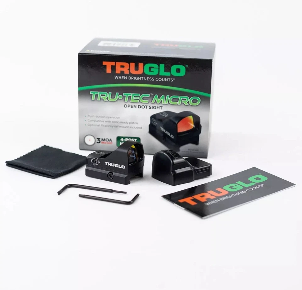 Mira abierta TruGlo Tru-Tec Micro Subcompacta 3 MOA punto rojo montaje de 4 postes Foto 1 de 4